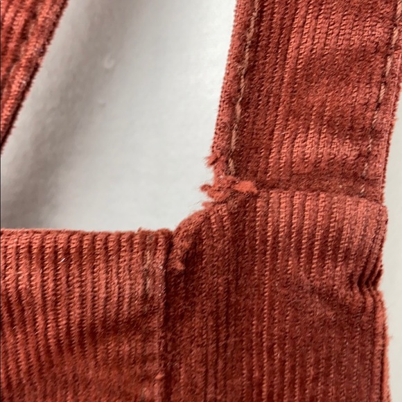 New AG Paneled Isabelle Overall for Anthropologie large Rust Autumn fall pumpkin - Picture 5 of 10